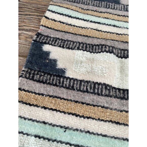 Vintage 1960s Alpaca Wool Saddle Blanket Rug Southwestern - Picture 13 of 14